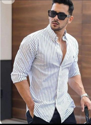Camisas Rayadas Semi- Rigidas Mangas Larga