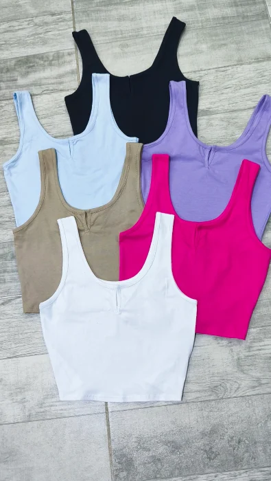 " Musculosa con Abertura " Algodon con Lycra