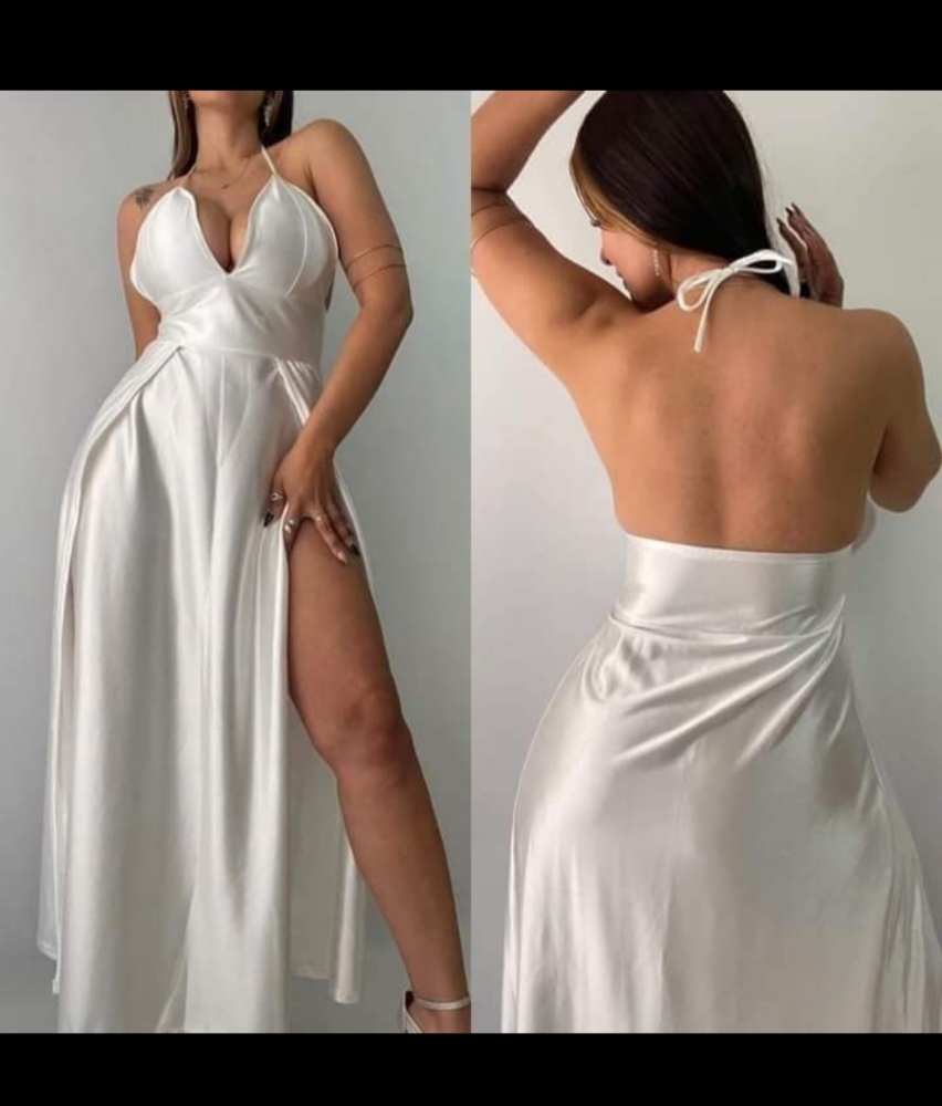 Vestido D Satén Largo con Taza Tl2 y T4 - Imagen 3