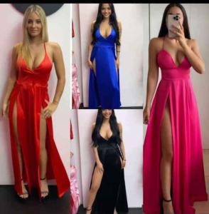 Vestido D Satén Largo con Taza Tl2 y T4