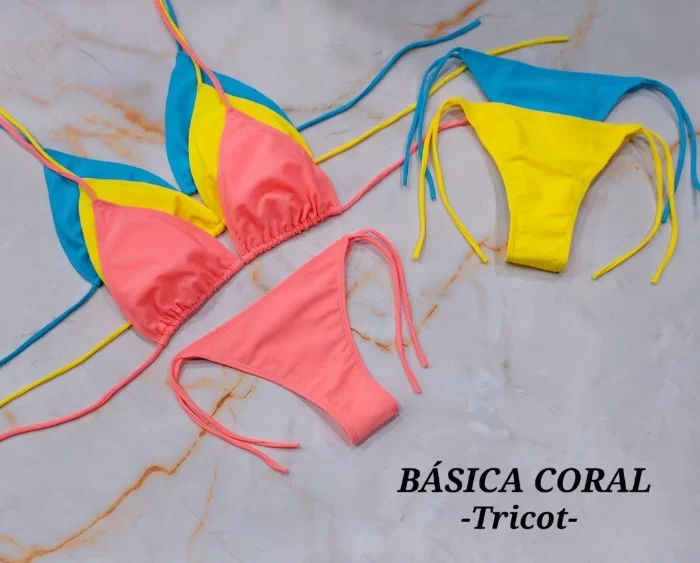 Bikinis Básicas Coral Tricot