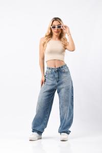 9117 Pantalon Jean Baggy Carpintero Localizado Rígido - Miniatura 3