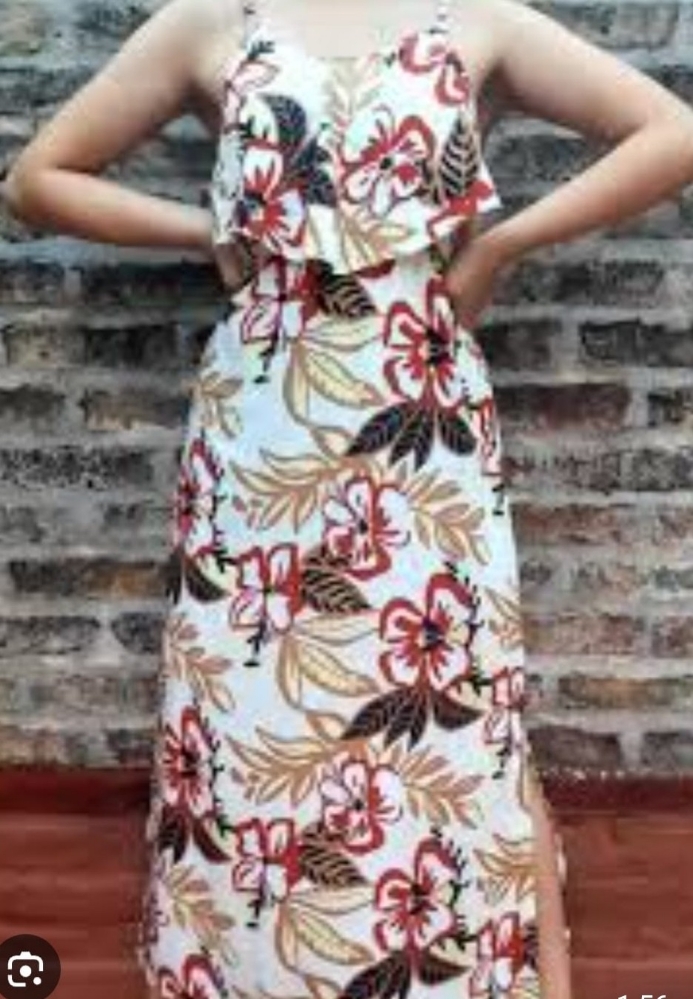 Vestido Largo de Fibrana con Volado - Imagen 2
