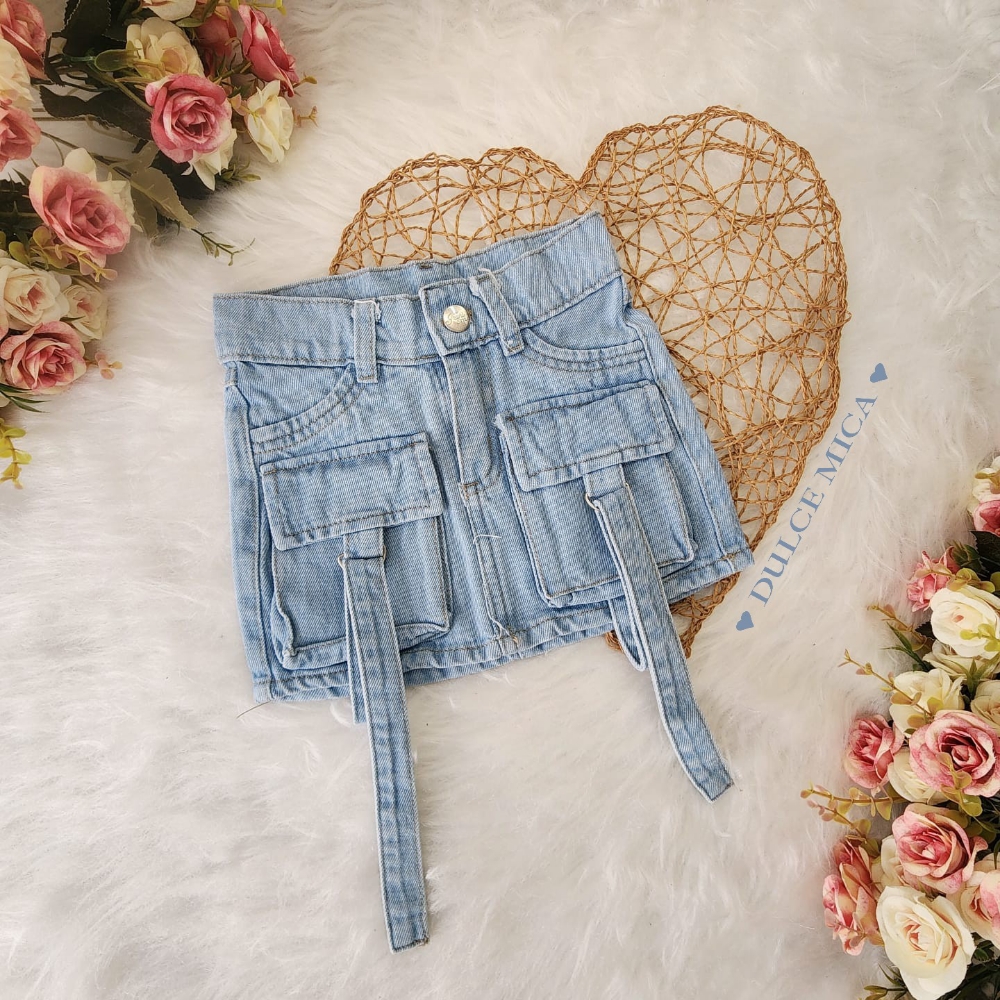 Pollera Cargó Tiras Jeans - Imagen 2