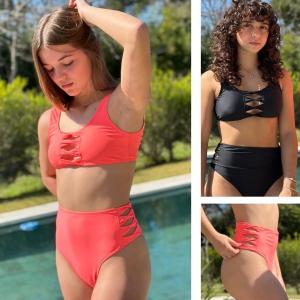 Bikini Top con Culotte Tiro Alto  (35000)