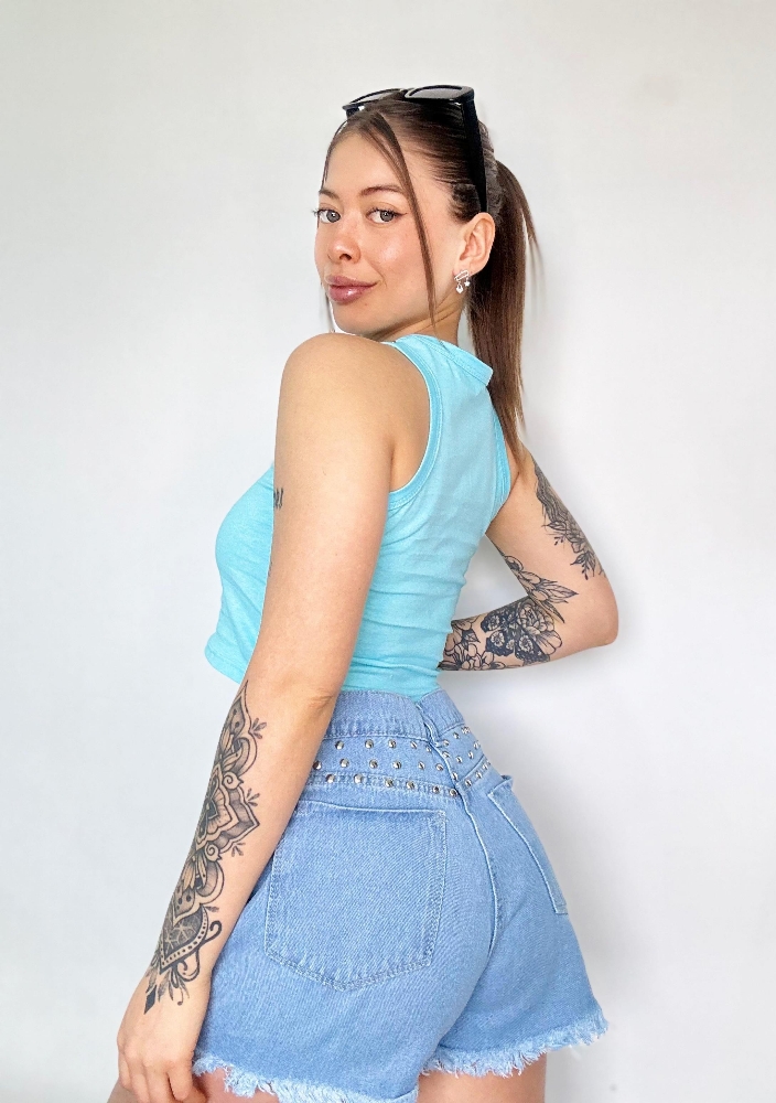 Shorts Jeans(tachas) - Imagen 2