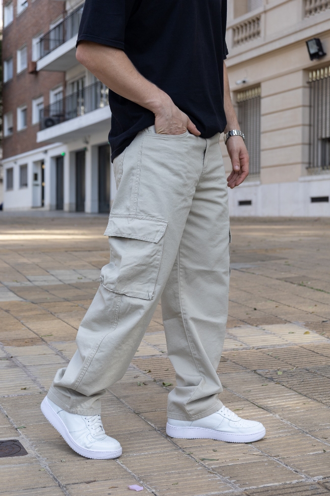 Pantalón Baggy Cargo Beige - Imagen 2