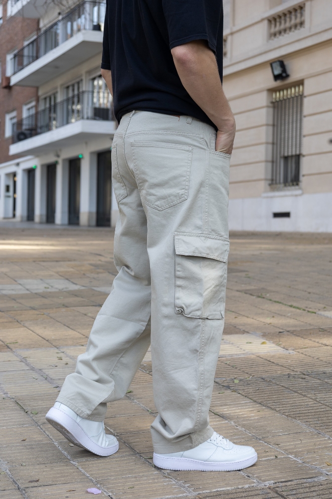 Pantalón Baggy Cargo Beige - Imagen 4