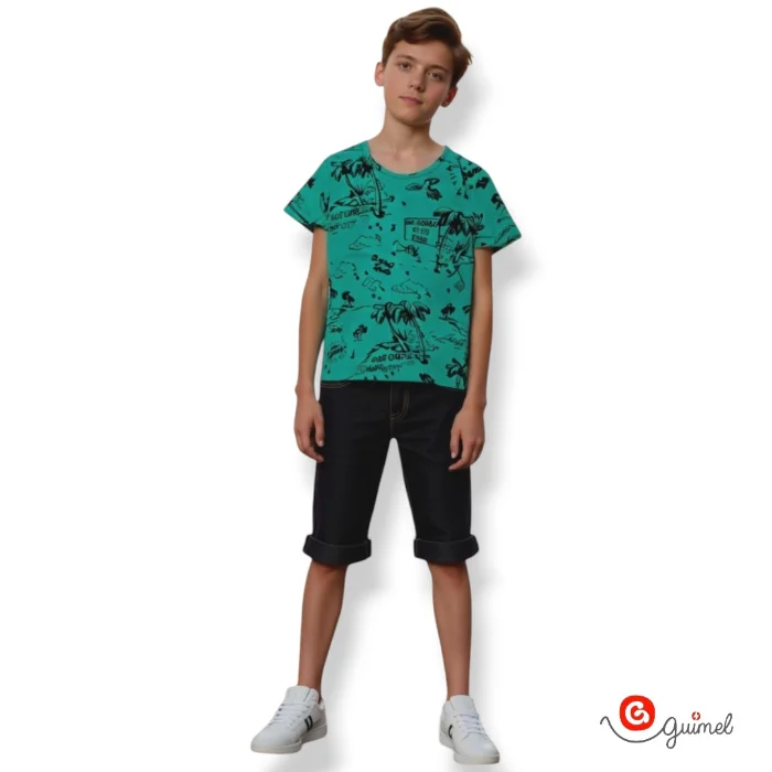 Art 10182 Remera Niño Mc Estampada Playa