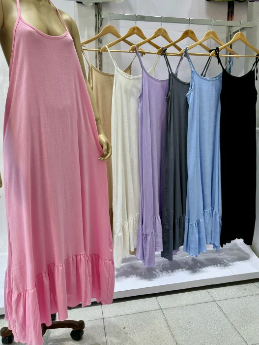 Vestido Largo Lino con Spandex 2 al 6