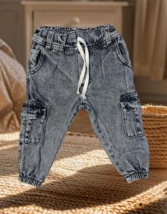 Jogger  Cargo Bebe Negro Nevado