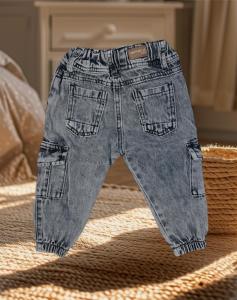 Jogger Cargo Bebe Negro Arenado - Miniatura 2