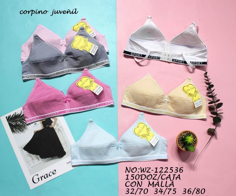 Corpiños de Nenas Lisos y Estampados X Docena - Imagen 2