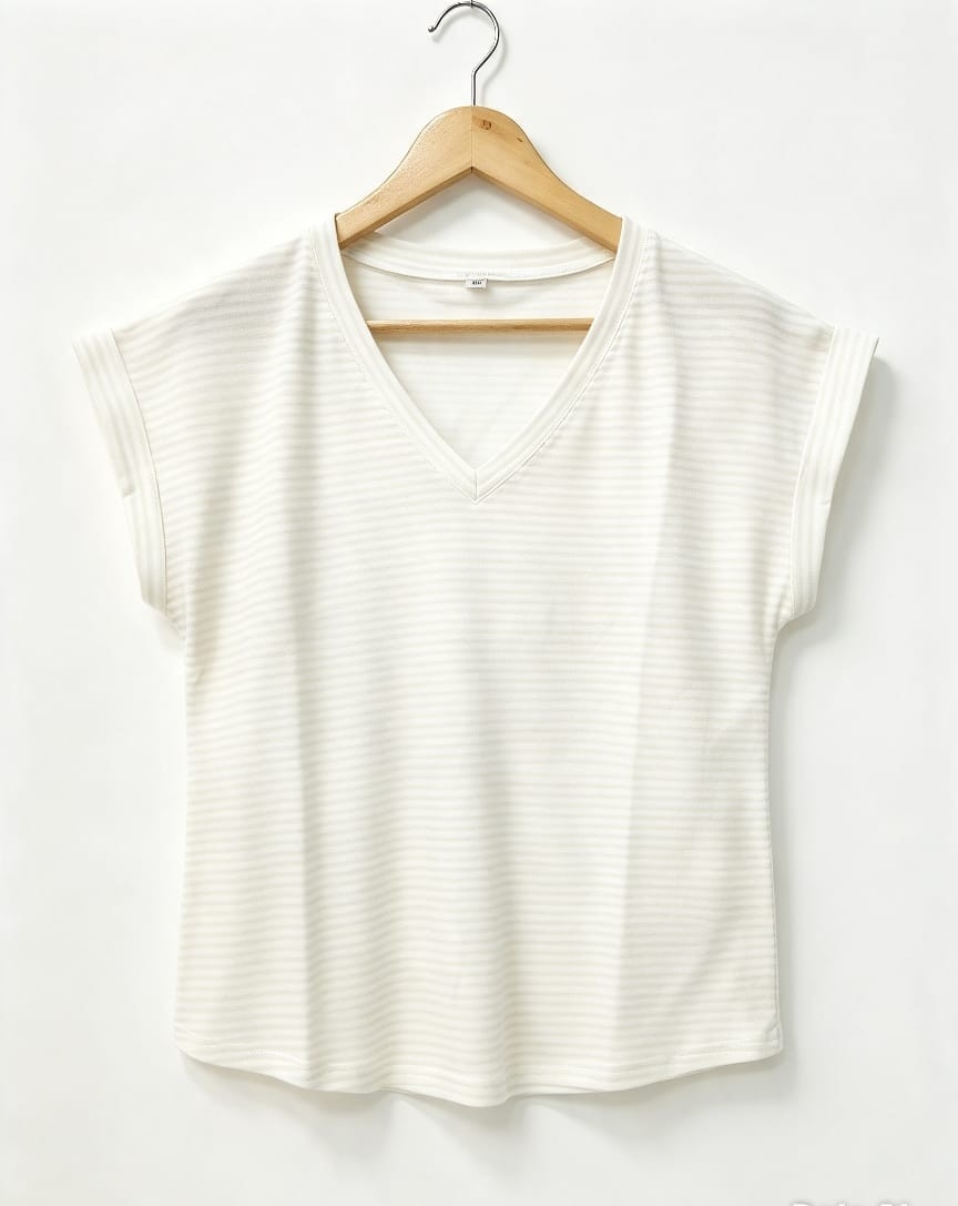 Remera Cuello V Rayada - Imagen 3
