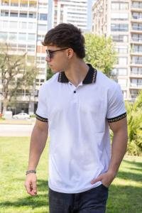 R59 - Chomba Algodon Detalle Versace Blanco