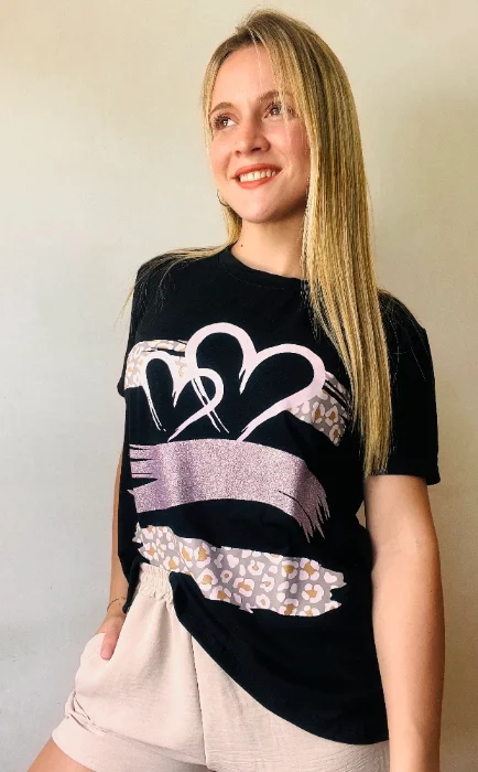 Remera Estampada Corazon