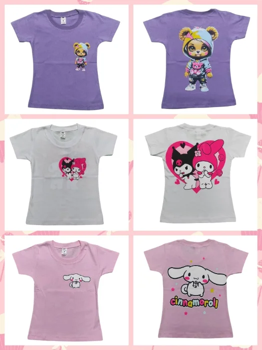 Remeras de Nena Doble Estampado