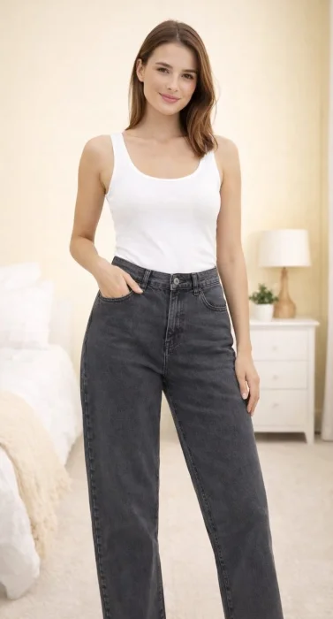 Pantalón Recto Negro de Dama