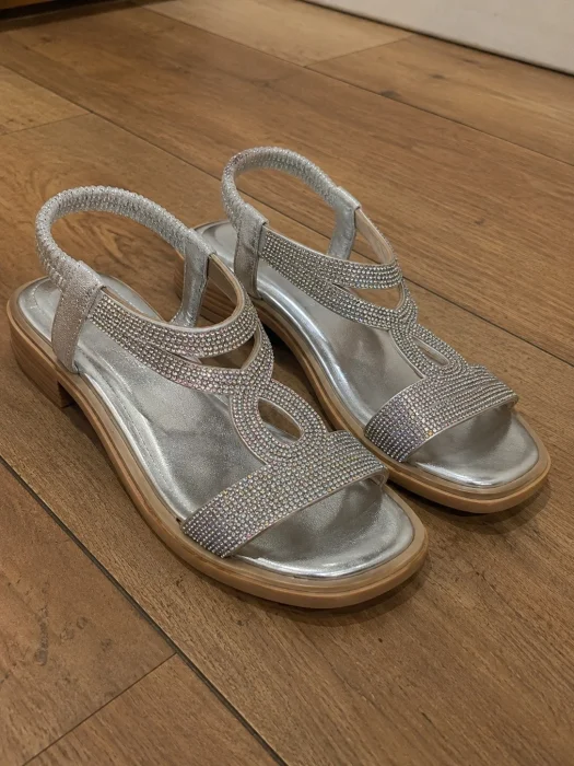 Sandalias Perla Bajas Brillo