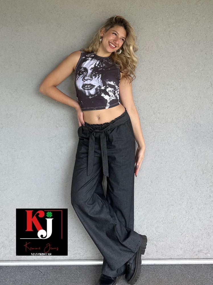 Palazo Negro Jeans - Imagen 4