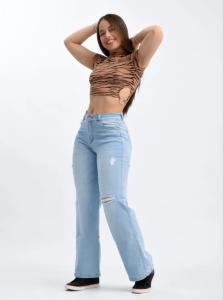 Wide Leg Elastizado con Roturas
