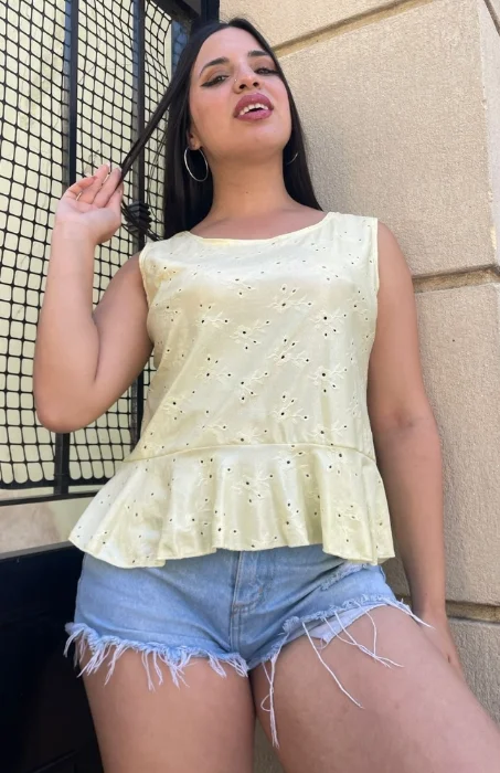 Musculosa de Brodery con Brilo