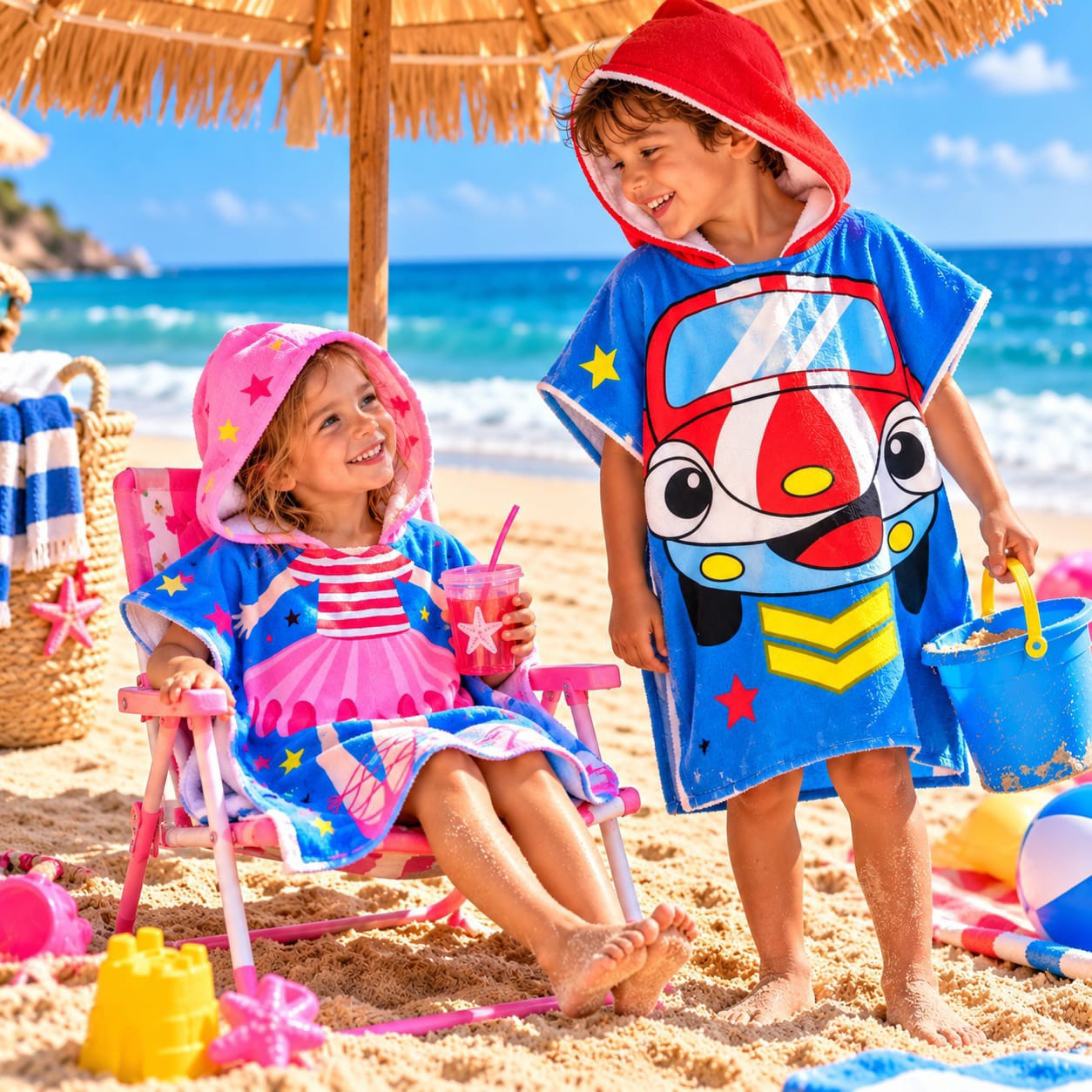 Poncho Toalla Microfibra Importado en Bolsa Regalo - Imagen 2