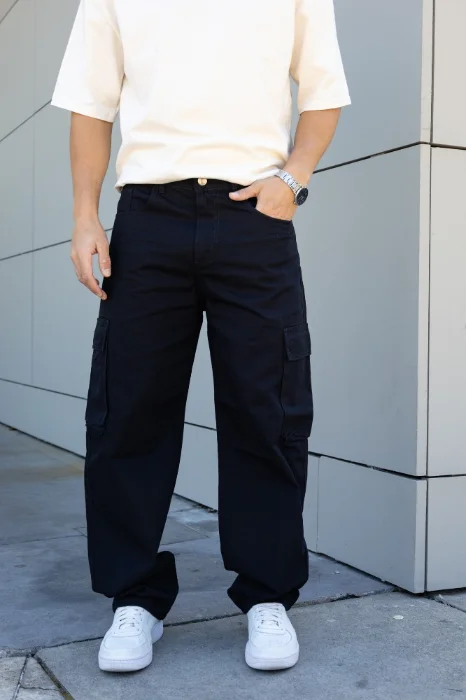 Pantalón Baggy Cargo Negro