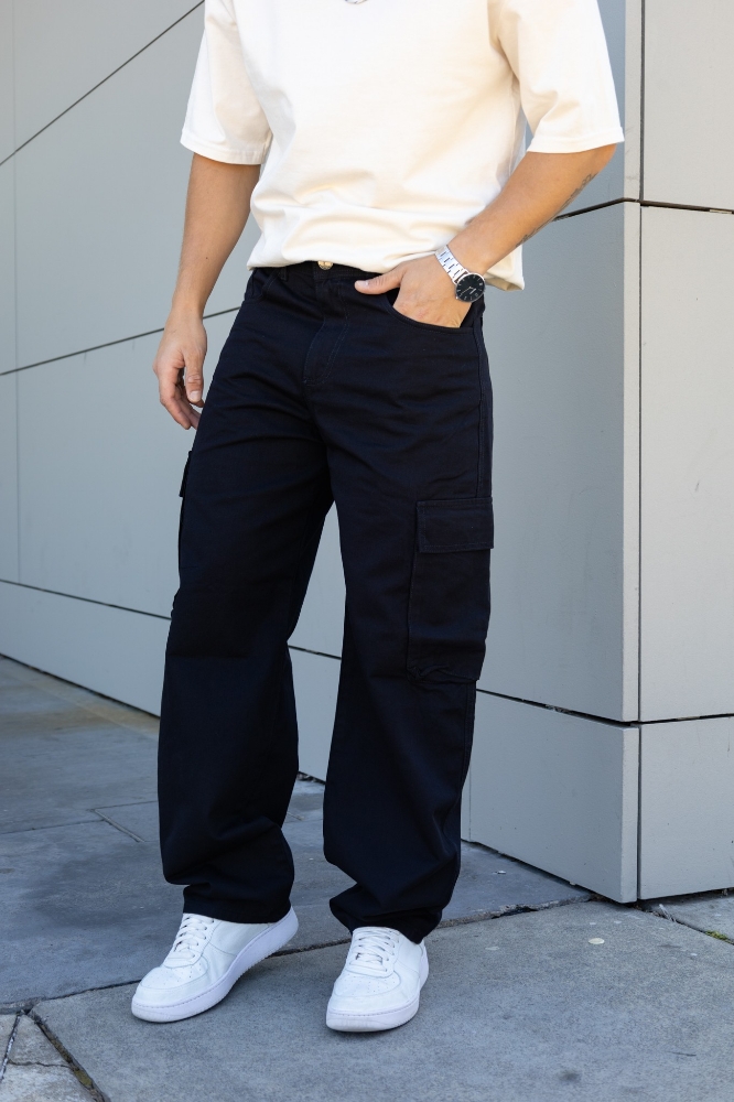Pantalón Baggy Cargo Negro - Imagen 3