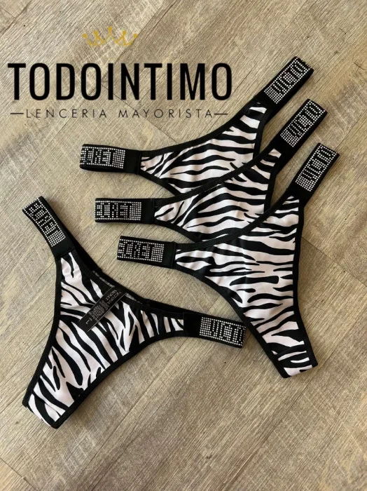 Tangaless Strass Victoriasecret Cebra