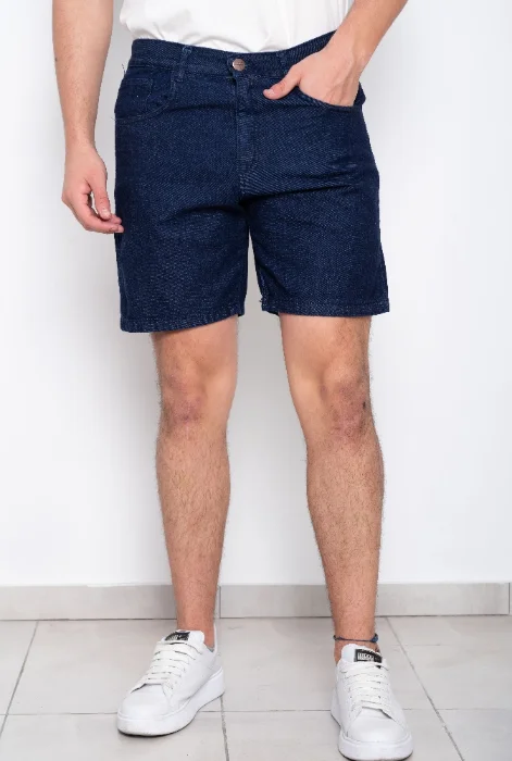 Bermudas Jeans Corte Clásico Rigido Azul