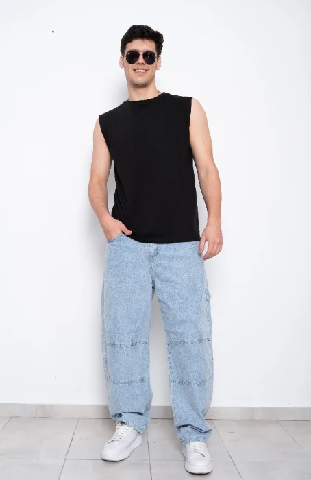 Pantalon Baggy Celeste Claro
