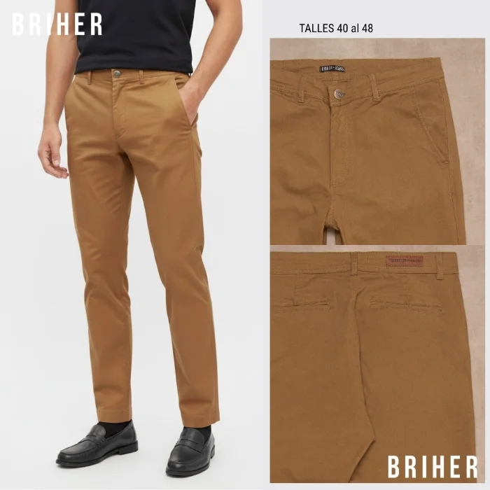 Pantalón Corte Chino - Marrón Claro