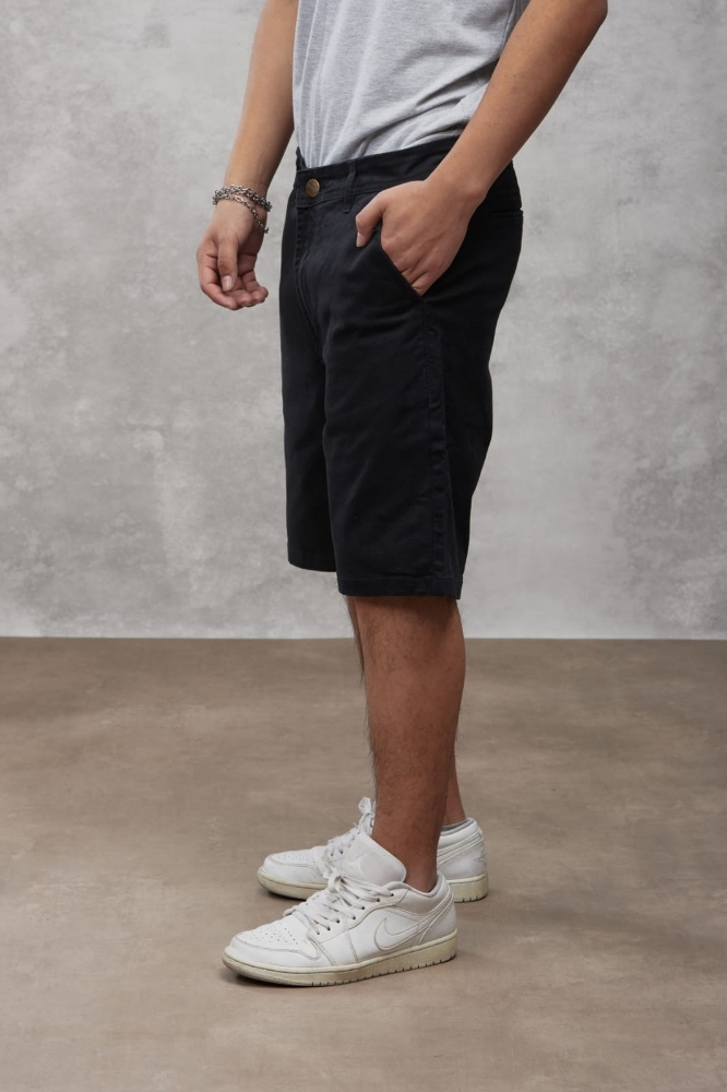 Bermuda Gabardina- Negro - Imagen 4