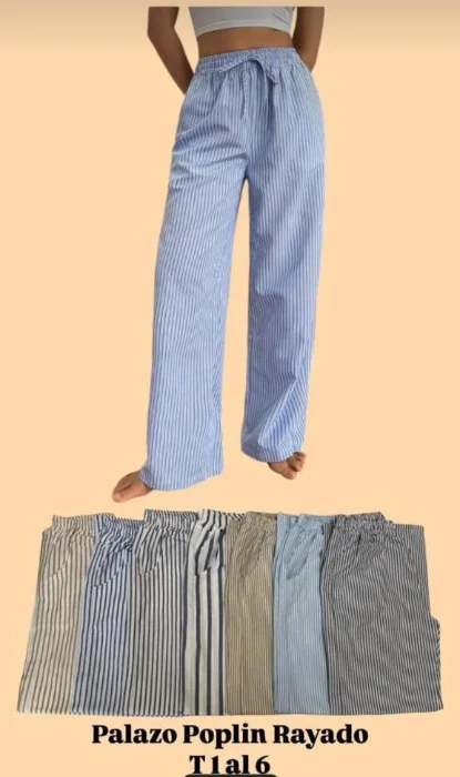 Pantalón Poplin Rayado