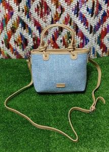 Cartera Morral de Jeans Combinado con Cuero Pu Excelente Calidad