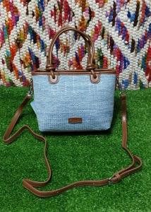 Cartera Morral de Jeans Combinado con Cuero Pu Excelente Calidad - Miniatura 3