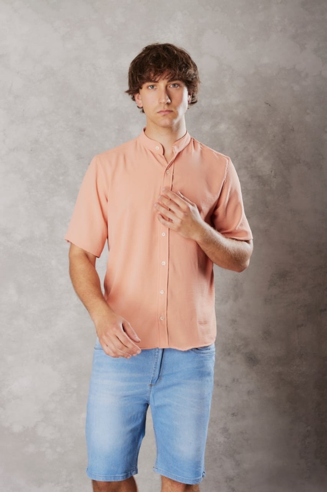 Camisa Manga Corta de Lino Mao - Blanco Negro y Colores - Imagen 3