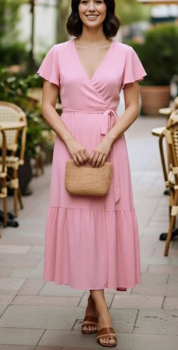 Vestido Cruzado de Lino Spandex