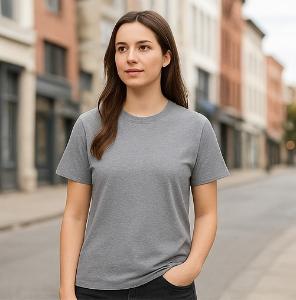 Remera Lisa Gris Melange Jaspeado - Miniatura 2