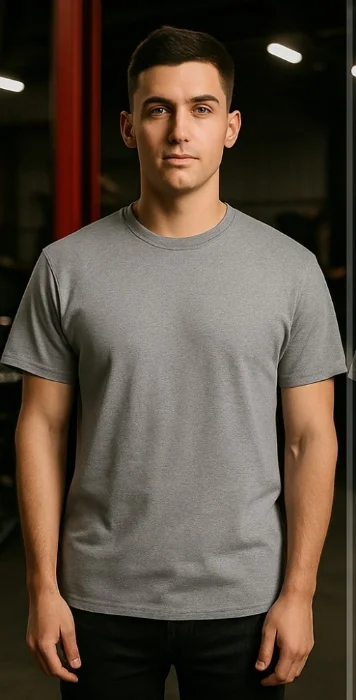 Remera Lisa Gris Topo Medio Jaspeado