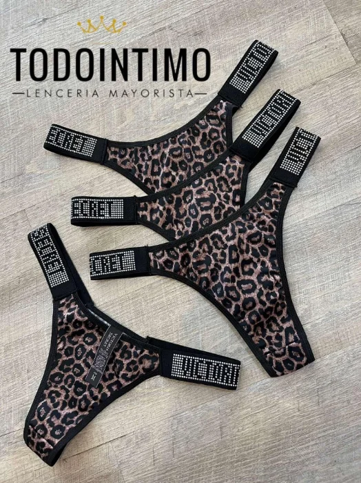Tangaless Victoriasecret Leopardo Strass