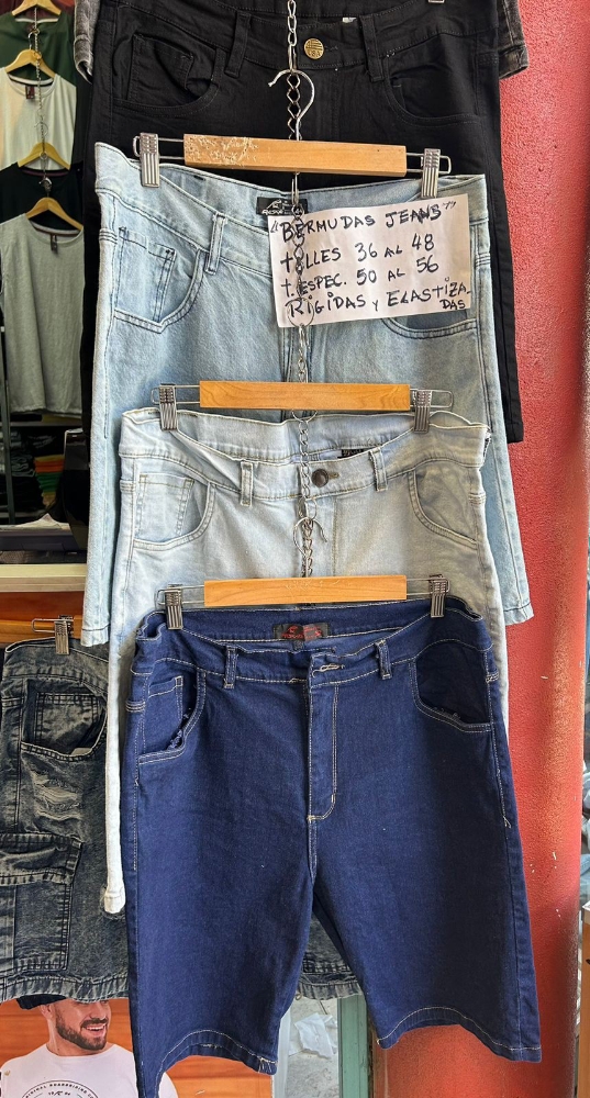 Bermudas Jeans Elastizadas Celeste - Imagen 2