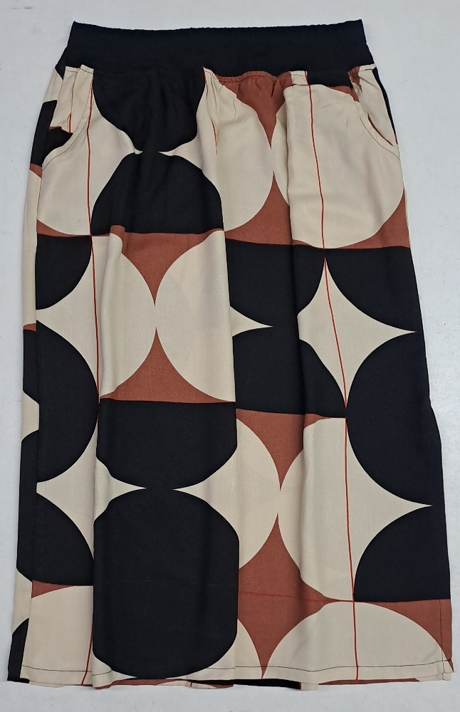 Pollera de Tela Rayón Twill  Largo hasta Pantorilla - Imagen 2