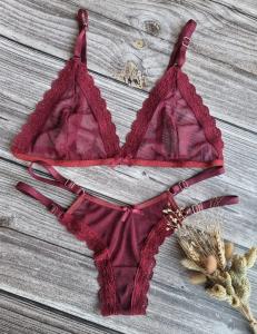 Conjunto Bralette de Tul con Puntilla