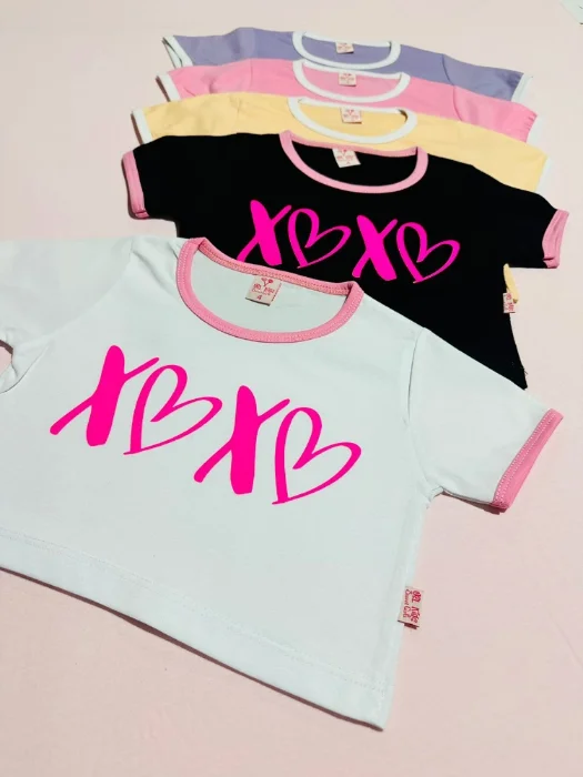 Crop Puperas Xoxo Remeras Cortas  Algodón Peinado Calidad Premium
