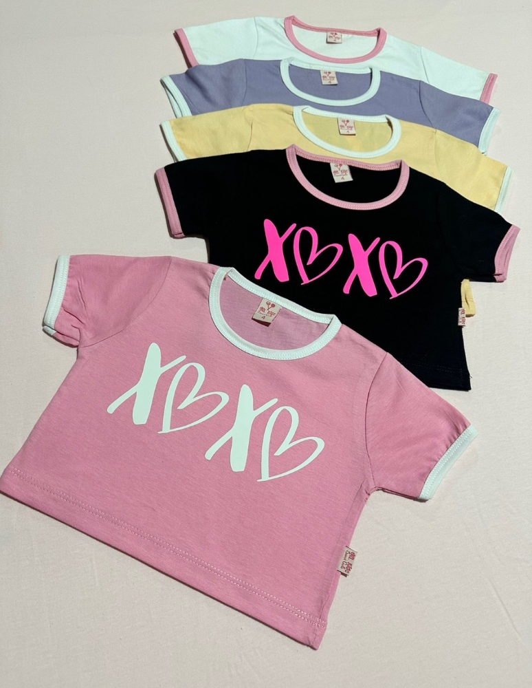 Crop Puperas Xoxo Remeras Cortas  Algodón Peinado Calidad Premium - Imagen 2