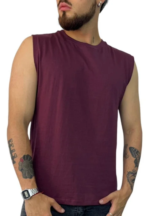 Musculosa Algodón Peinado Manga Cero