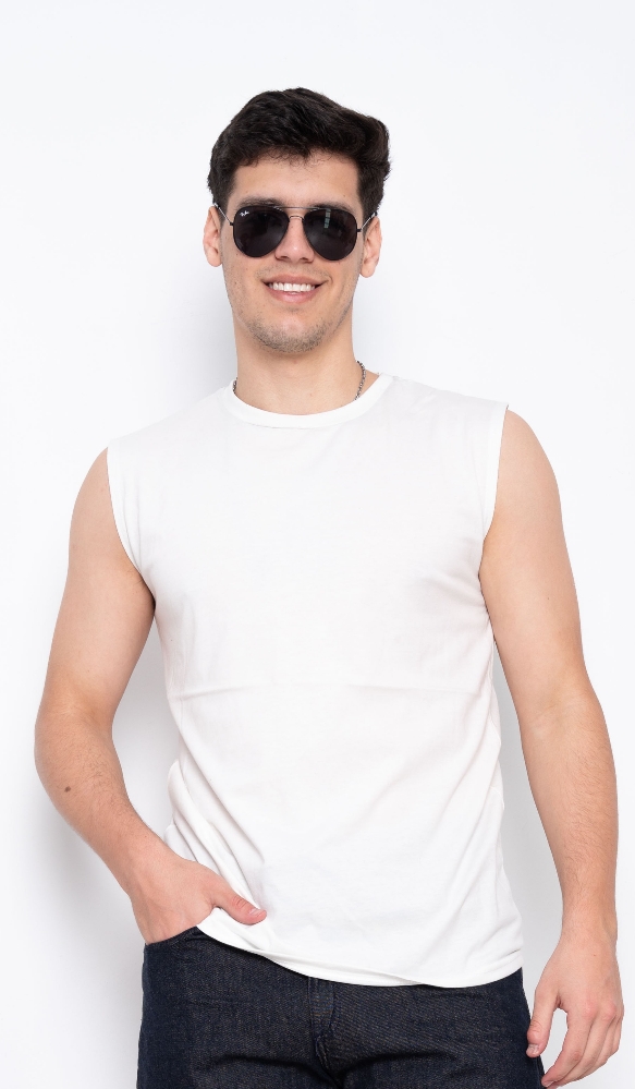 Musculosa Algodón Peinado Manga Cero - Imagen 3