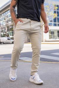 Bella Vista - Pantalon Corte Chino Natural - Miniatura 1